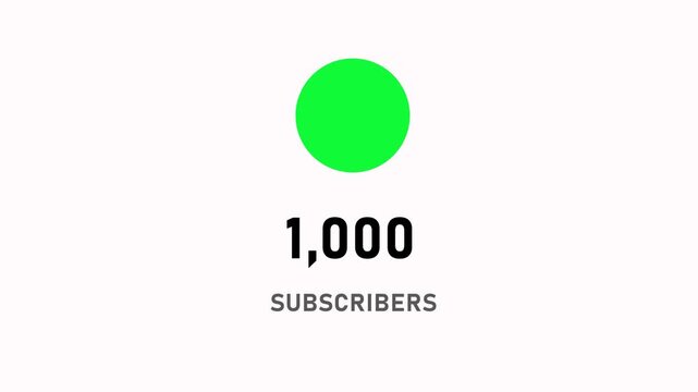 Animation 1000 subscribers count YouTube channel celebration with confetti ,Social media Quick count of subscribers to 1k . Counting Up to 1k subscribers For social media updates on Alpha channel 4k