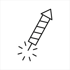 Fireworks or firecracker celebration flat icon for apps and websites.