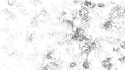 Retro comic halftone frame background with distressed grunge texture effect. Black and white dotted gradient halftone background with grunge overlay. 