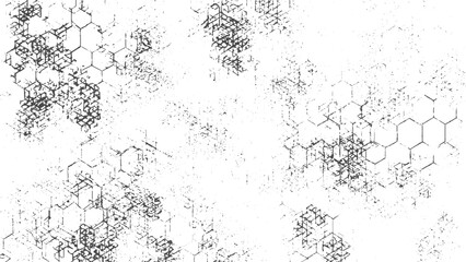 Retro comic halftone frame background with distressed grunge texture effect. Black and white dotted gradient halftone background with grunge overlay. 