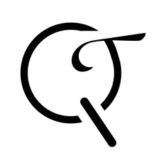 Abstract letter qt logo design.