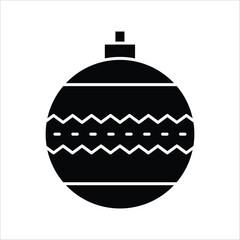 Doodle christmas ball icon isolated on white. Vector stock illustration. EPS 10