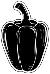 vegetable illustration fresh silhouette food logo organic icon capsicum outline red healthy ingredient raw nutrition vegetarian pepper paprika natural shape with vector graphic background