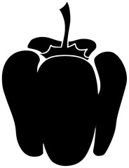 vegetable illustration fresh silhouette food logo organic icon capsicum outline red healthy ingredient raw nutrition vegetarian pepper paprika natural shape with vector graphic background