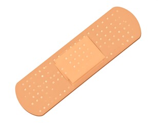 A rectangular adhesive bandage