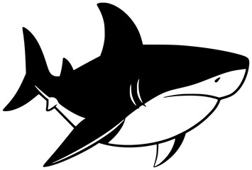 animal illustration fish silhouette shark logo ocean icon cute outline sea nature marine cartoon wildlife underwater set character water shape for vector graphic background