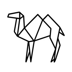 Line icon origami camel vector on a white background
Vector icon on a white background