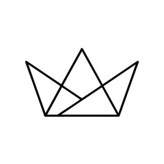 Line icon origami crown vector on a white background
Vector icon on a white background