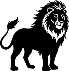 lion black and white vector