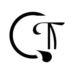 Abstract letter qt logo design.