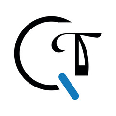 Abstract letter qt logo design.