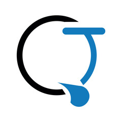 Abstract letter qt logo design.