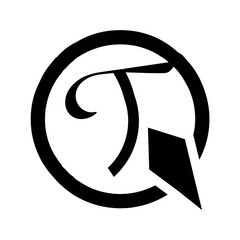 Abstract letter qt logo design.