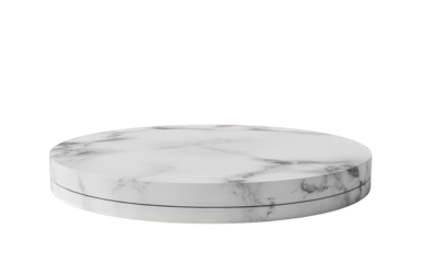 Marble pedestal platform for product showcase use on transparent background