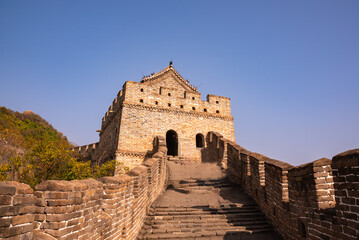 Great Wall of China, famous landmark in autumn landscape
