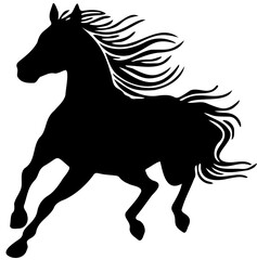 horse silhouette isolated on white vector