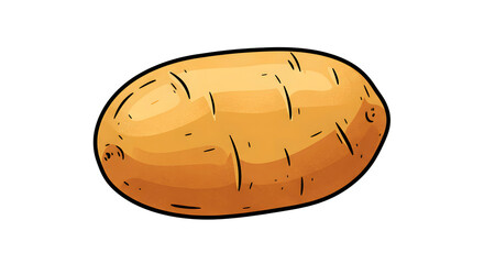 Stylized Cartoon Potato with Happy Face Illustration png clear alpha channel cutout isolated on transparent background