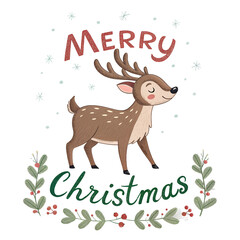 christmas card with deer