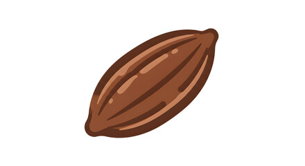 Stylized Cocoa Bean Illustration on Chocolate Background png clear alpha channel cutout isolated on transparent background