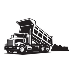 Mining truck design unloading cargo. Suitable for your visual elements.