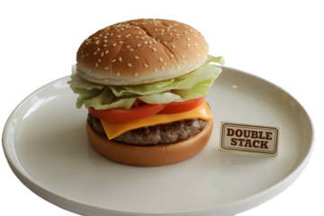 hamburger on a white plate