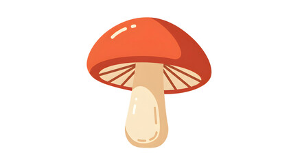 Stylized Mushroom Illustration with Warm Gradient Background png clear alpha channel cutout isolated on transparent background