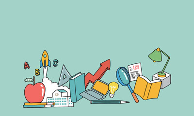 学校・教育モチーフの背景用イラスト