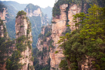 Avatar mountains in Zhangjiajie, China. Natural landmark and popular travel destination