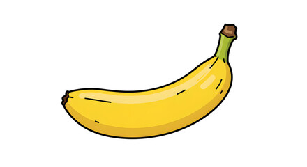 Stylized Yellow Banana Illustration with Gradient Background png clear alpha channel cutout isolated on transparent background