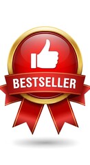 A glossy, red award badge with a golden ring and a white thumbs-up symbol is displayed on a white background.
