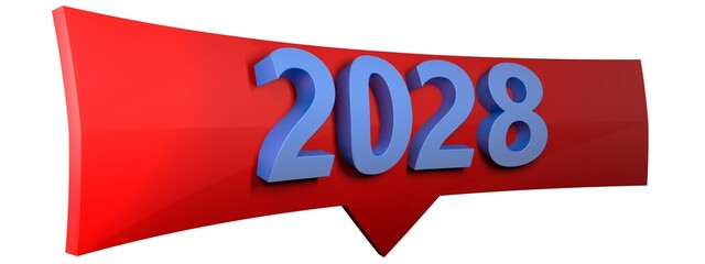 2028 arrow sign isolated on white background