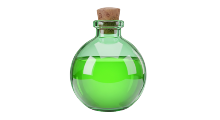 Elixir of vibrant magic a potion brewing secrets in a vintage glass bottle under enchanting light with a dark background