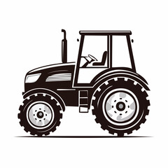 Tractor vectors icons set in filled and strokes on white background