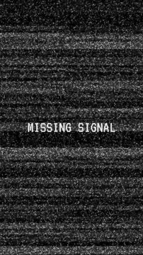 Missing signal message on tv screen. Suitable for technology, communication, and concepts related to disconnection or disruption visuals. Great for presentations or articles.