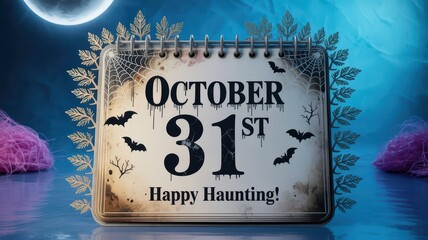 October 31st Happy Haunting Calendar Design for Halloween  