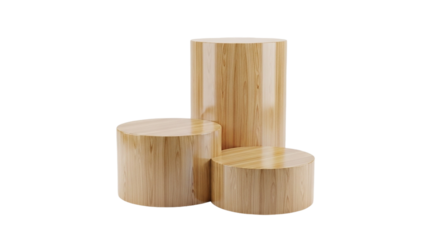 Three tiered wooden platforms evoke a sense of natural display ideal for showcasing beloved items with clean lines and