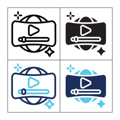 Communication icon set multiple style collection. Style Include outline, solid, dual tone. Vector illustration