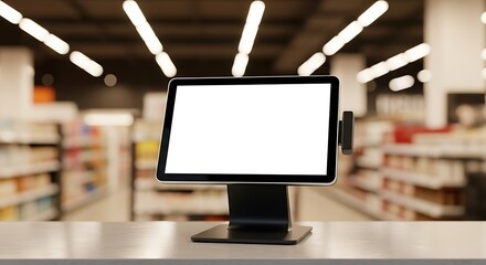 Modern touch screen display on counter point of sale