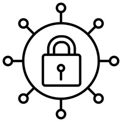 Network Security Outline Icon