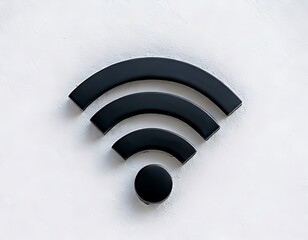 Black wifi symbol on white background (3)