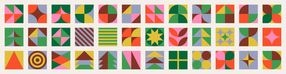 Colorful abstract geometric tiles for holidays and celebrations
