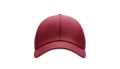 Red baseball cap isolated on white background symbolizing fashion, casual wear, and accessory concept