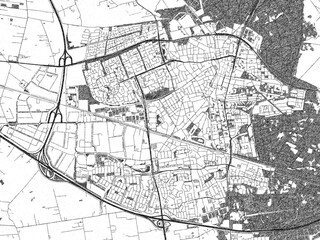 Minimal poster-style map of Ede, Netherlands, hand-drawn in monochrome.