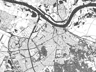 Posterstyle Sketch Map Nijmegen Netherlands