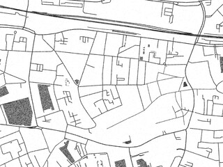 Urban black and white map of Tilburg Centrum, Netherlands, designed in a sketch style for prints.