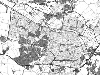 Black And White Cartographic Illustration