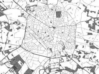 Decorative monochrome illustration of Winterswijk, Netherlands, showing its detailed grid.