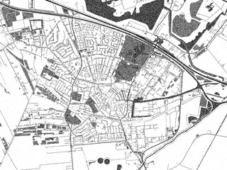 Fototapeta premium Urban black and white map of Winschoten, Netherlands, designed in a sketch style for prints.