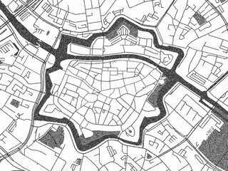 Sketchstyle Black And White Map