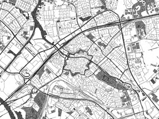 Minimalist Monochrome City Map Zwolle